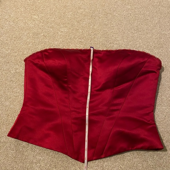 Strapless red bustier size 12 - Picture 6 of 6
